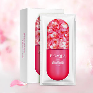 Bioaqua Kirschblüte Natürlicher Pflanzenextrakt Gesichtsmaske (10-er-Pack)