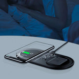 Baseus 15W Dual Qi Wireless Charging Pad Kabellose Ladestation für iPhone, Samsung und Airpods (Schwarz)
