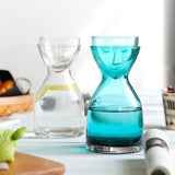 Moderne breite klare Glaswasserkanne mit Tasse (800 ml)