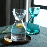 Moderne breite klare Glaswasserkanne mit Tasse (800 ml)