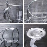 Doppelwandiger hitzebeständiger Borosilikatglasbecher mit Griff (450 ml)