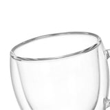 Doppelwandiger hitzebeständiger Borosilikatglasbecher mit Griff (450 ml)