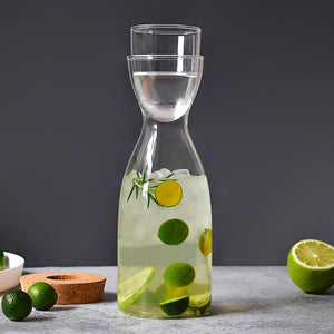 Moderne Mono Glaswasserkanne mit Tasse (750 ml)