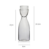Moderne Mono Glaswasserkanne mit Tasse (750 ml)