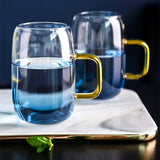 Nordisch Blau Ombre Glas Teekannenset mit 2 Tassen