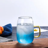 Nordisch Blau Ombre Glas Teekannenset mit 2 Tassen
