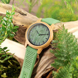 Bobo Bird Bambus & Silikon Uhr Naturgrün