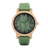 Bobo Bird Bambus & Silikon Uhr Naturgrün