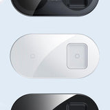 Baseus 15W Dual Qi Wireless Charging Pad Kabellose Ladestation für iPhone, Samsung und Airpods (Weiß)